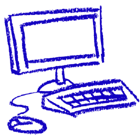 Graphic of desktop computer