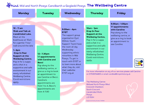 Wellbeing Centre Timetable