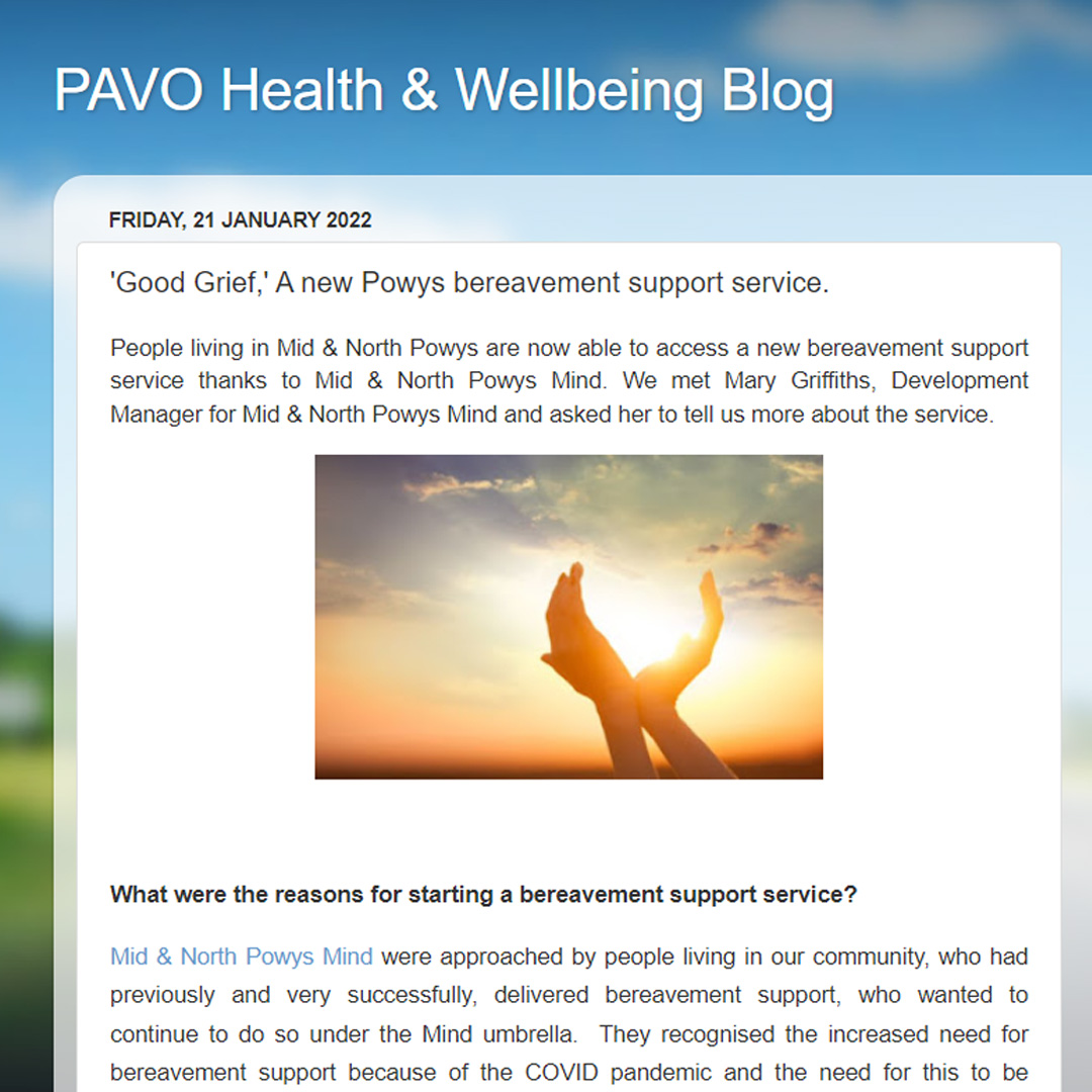 Read more about the article Mary talks to PAVO about our new Bereavement Service