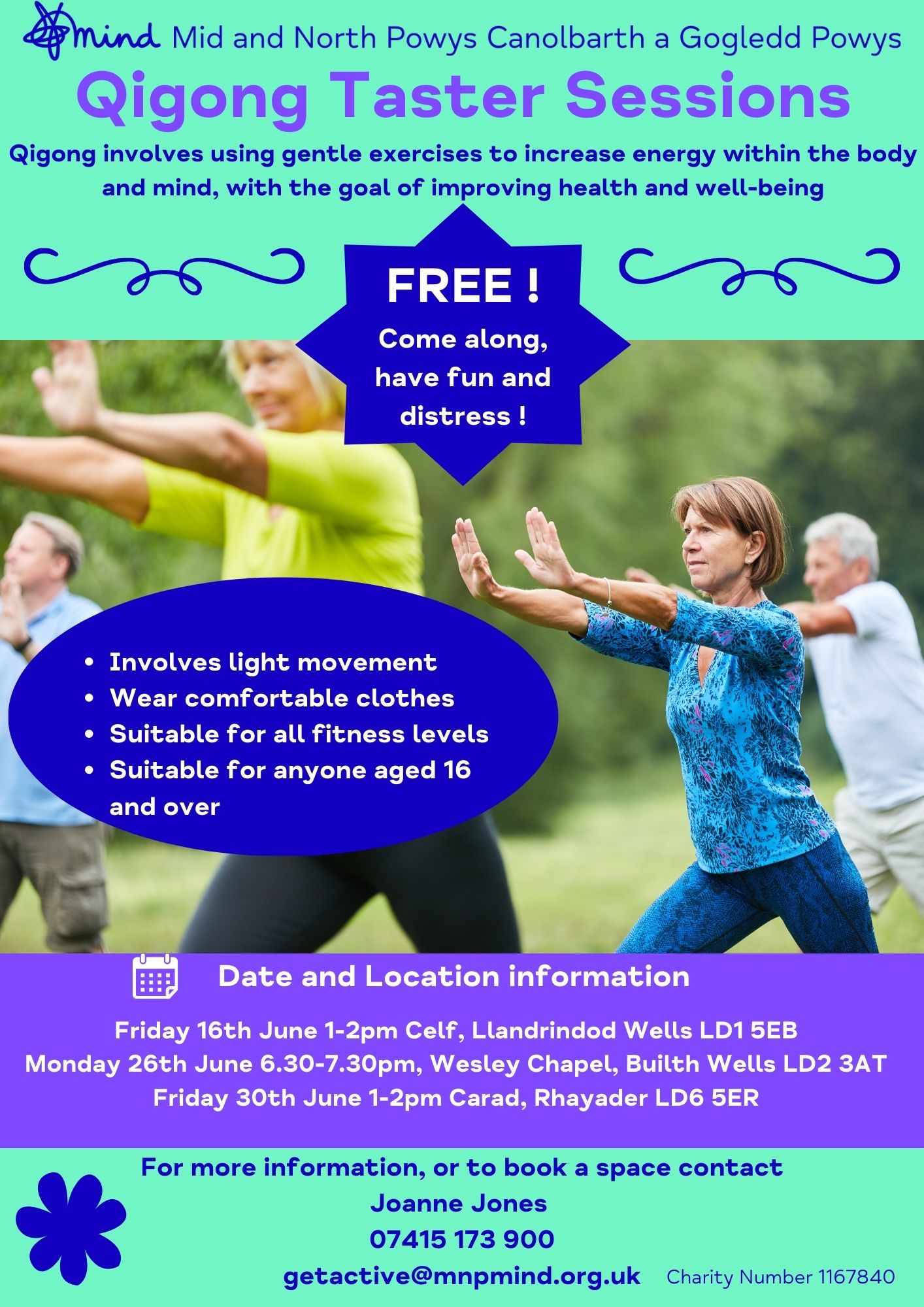 Free Qigong Taster sessions poster