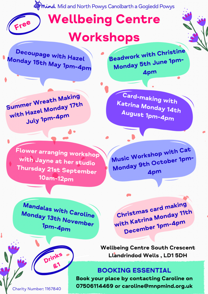 Workshops at the Wellbeing Centre