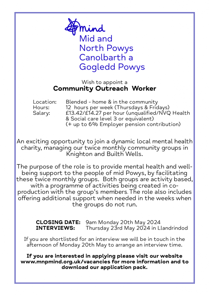 Job Advert for Community Outreach Worker