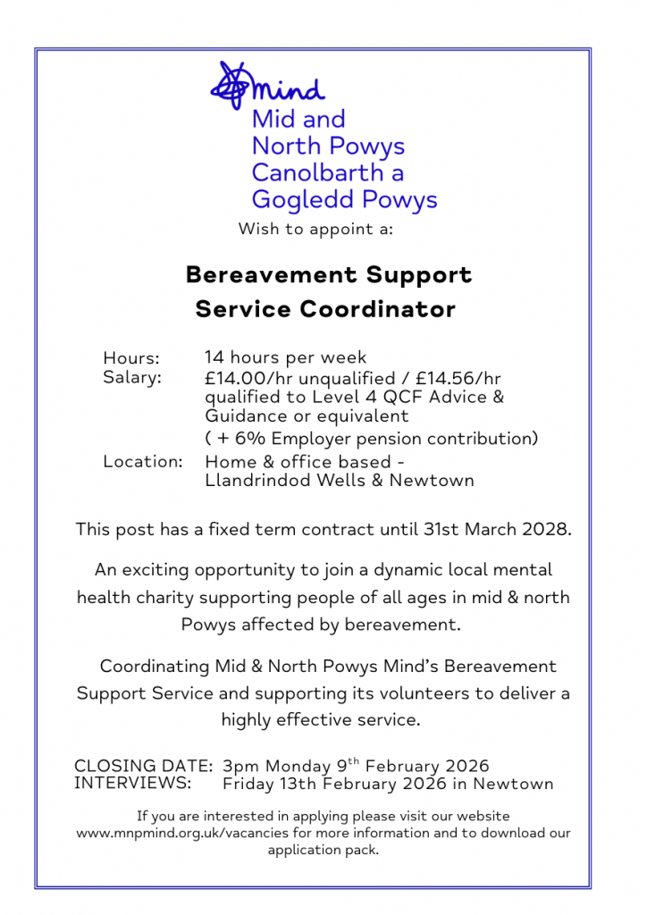 Job Advert - Bereavement Support Service Coordinator