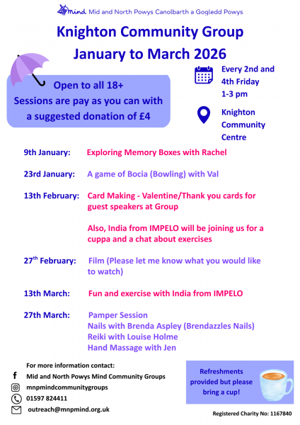 2026 - Knighton Community Group - Spring Programme