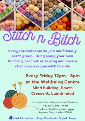 Stitch n Bitch at Llandrindod Wellbeing Centre, South Crescent